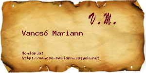 Vancsó Mariann névjegykártya